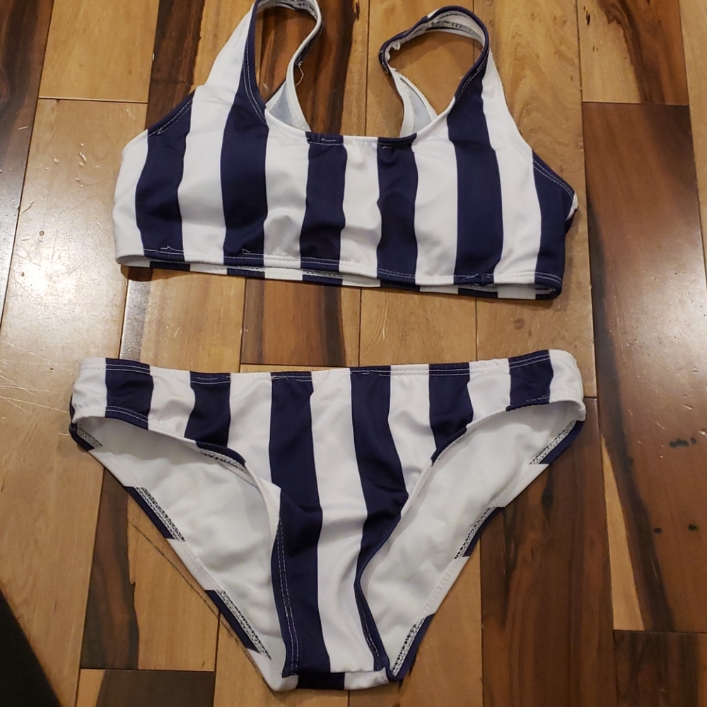 Navy white bikini set